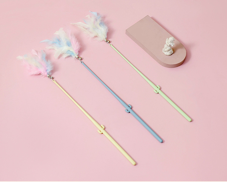 New foreign trade cat teaser, feather bell, cat teaser, long-handled handheld cat teaser, interactive fairy cat teaser, cat toy pic 9