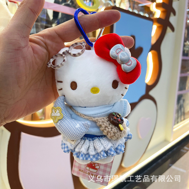 【 Genuine 】 New original hellokitty small pendant plush doll kt figurine secondary creation bag pendant pic 9