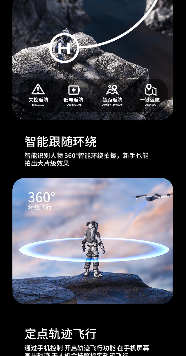 Wholesale of cross-border drone high-definition camera gps automatic return quadcopter folding mini drones pic 10