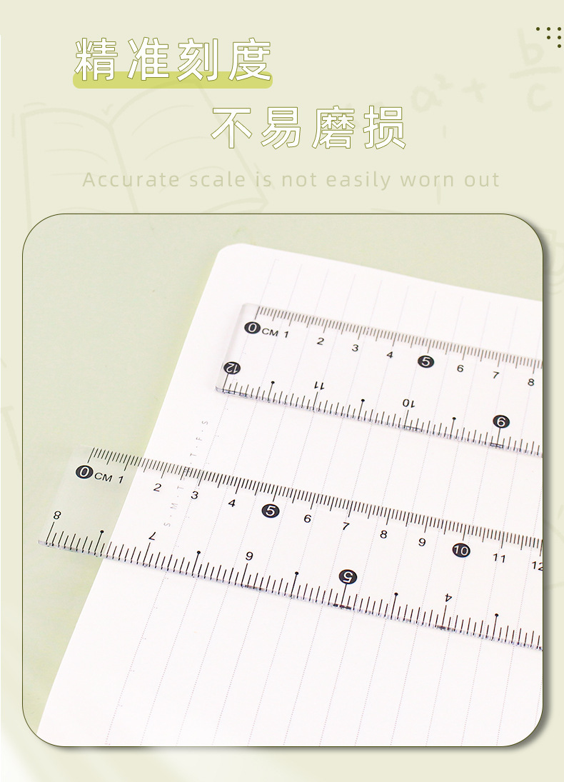 Unicorn-horned Deer manufacturer cross-border wholesale office stationery ruler sets 15cm, 20cm, 30cm plastic straight rulers available for export orders pic 4