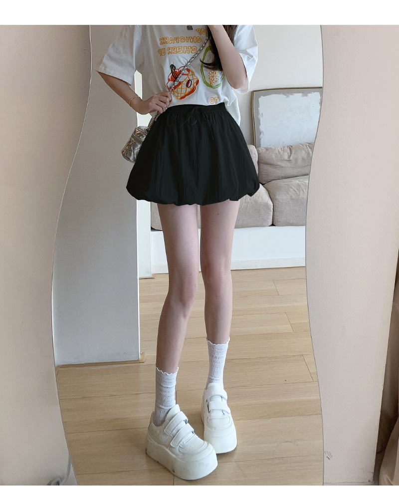 韩系甜美风冰丝花苞短裙女蓬蓬裙纯色夏季气质百搭防走光A字版型详情33