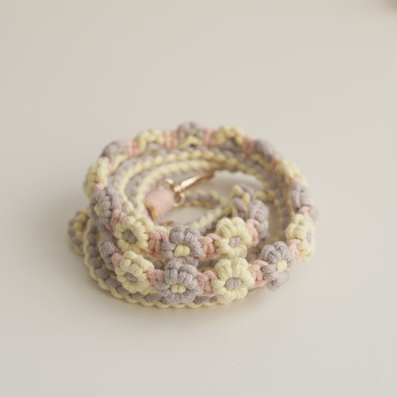 可调节手机挂绳编织相机背带 ins高颜值雏菊花朵斜挎挂脖手机挂链详情25