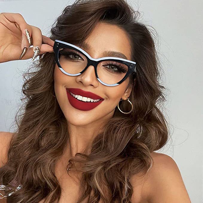 New fashionable anti-blue light cat-eye flat glasses, computer glasses, anti-glare and anti-ultraviolet frame glasses, cross-border pic 3