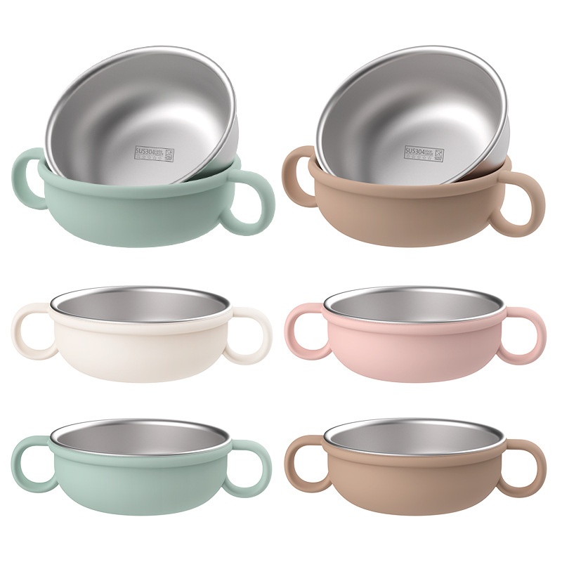 304不锈钢儿童保温碗宝宝吃饭碗喂养餐具双层硅胶防烫防摔辅食碗详情24