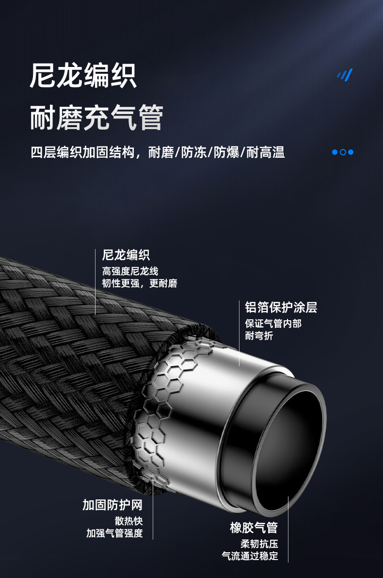 电动车迷你车载充气泵汽车用品夜间照明机械款汽车轮胎充气宝详情12