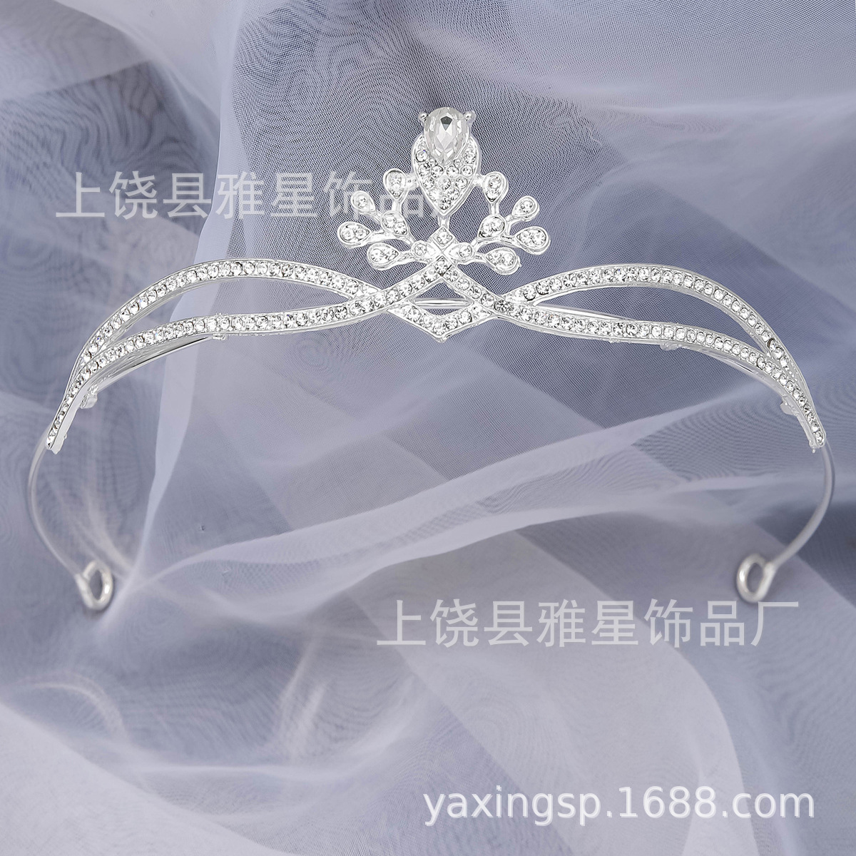 Factory direct sales: Popular metal rhinoceros diamonds from Europe and America, versatile and super fairy-like crowns, elegant and noble headwear for brides, wholesale of crowns pic 9