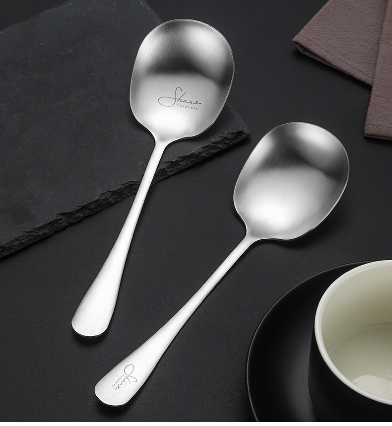 201不锈钢勺子家用分菜勺网红雪花公勺餐具大汤勺饭勺酒店餐厅详情10