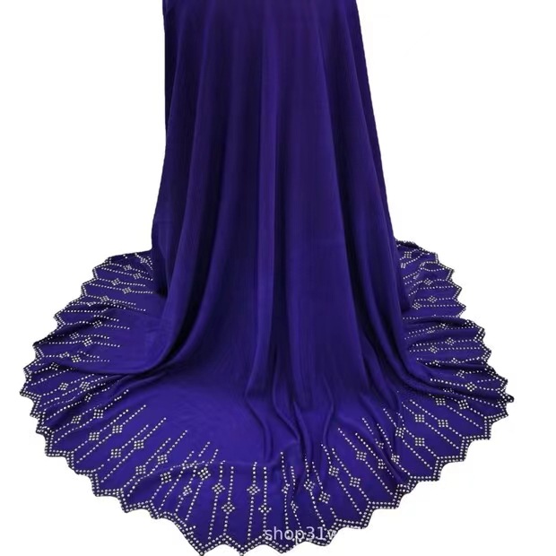 跨境货源水晶麻几何图烫钻激光边女式时尚包头帽头巾帽详情28