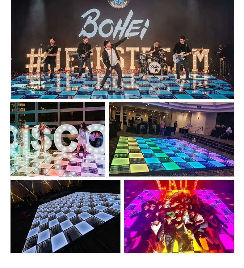 厂家直销便携式无线磁性互动七彩深渊灯方形跳舞DJ地砖灯婚庆派对3D舞台灯详情6