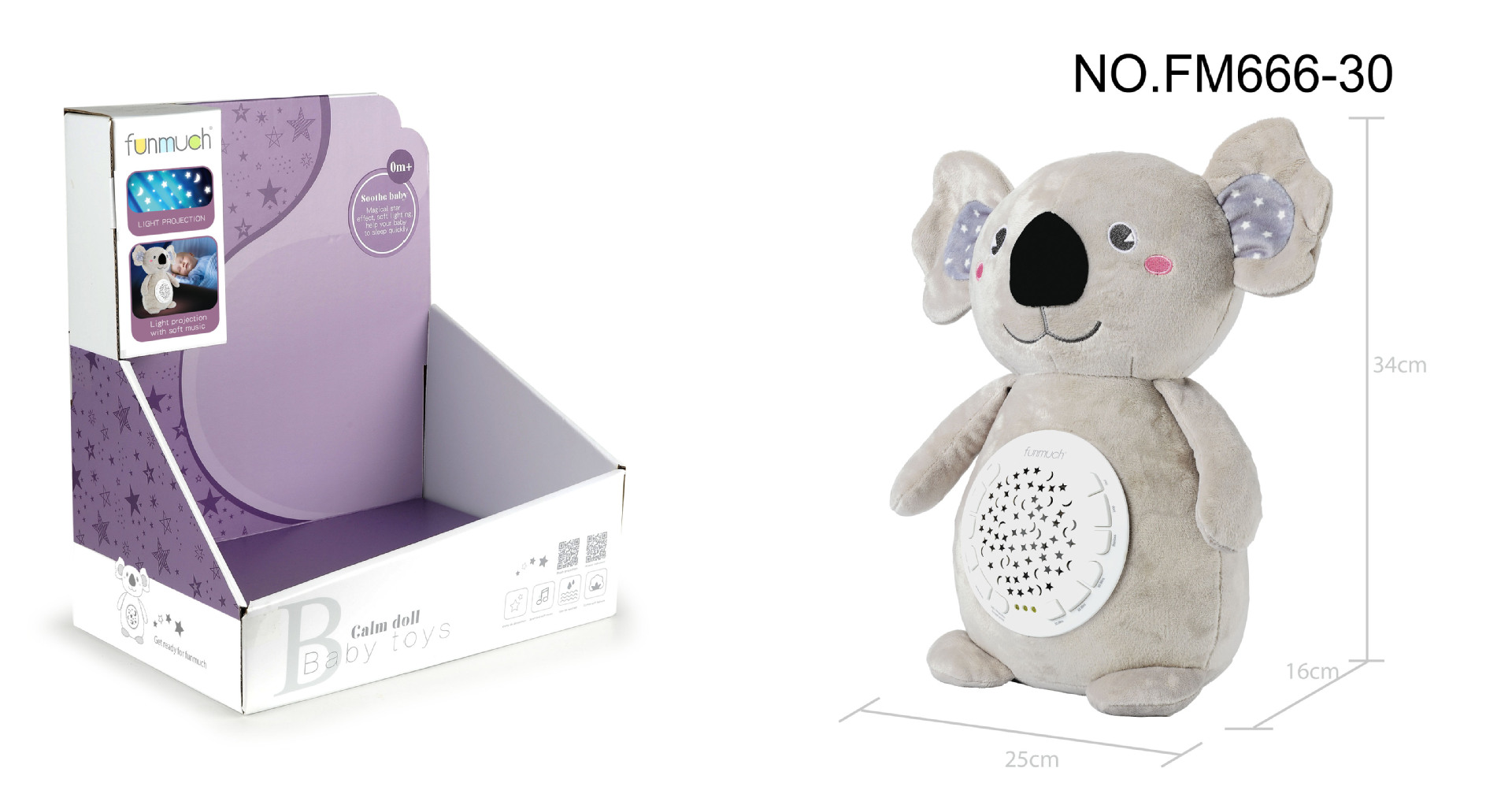 Cross-border Baby 12-key Soothing Projection plush toy Music Starry Sky Lullaby Infant sleep Soothing toy pic 14