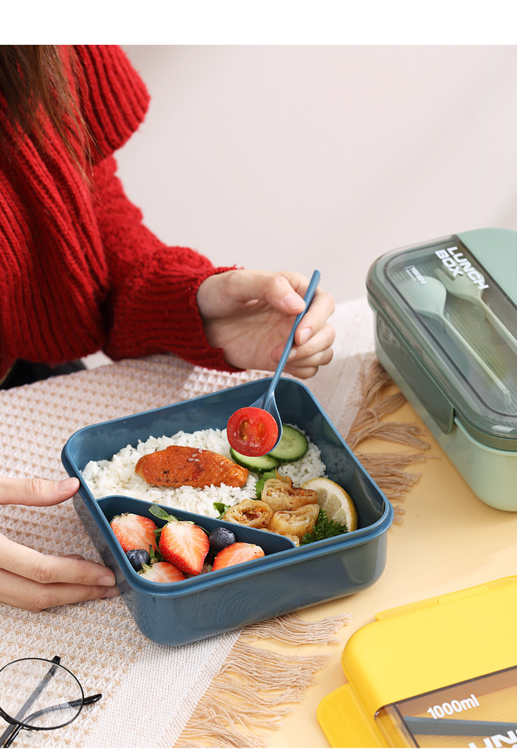 INS plastic lunch box, microwave oven portable, student, adult, office lunch box, Japanese bento box pic 14