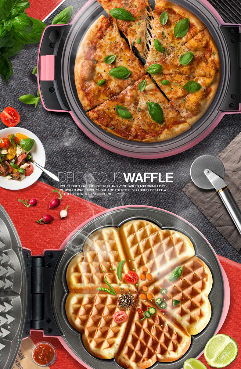 Export to Germany multi-functional electric griddle, household timed waffle machine, egg waffle machine, egg roll sandwich breakfast machine pic 1