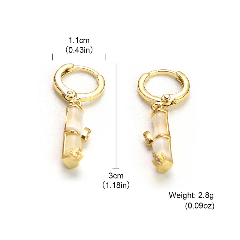New Chinese-style bamboo national trend design earrings, high-end and cold ancient-style earrings, light luxury and niche ear buckle elements, bamboo charm pic 22