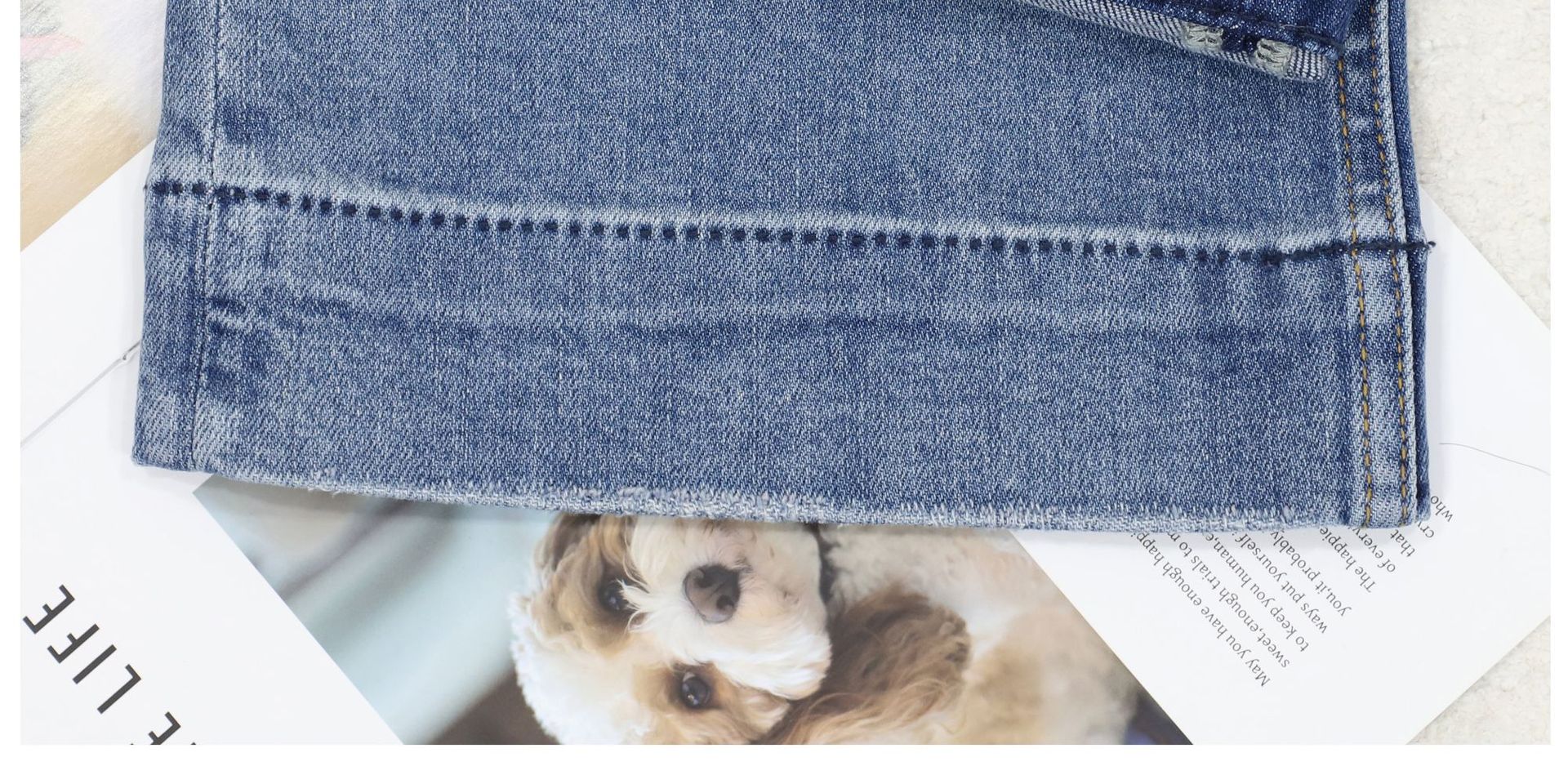 C brand straight-leg jeans for women, blue, versatile, fitted, high-waisted, flared nine-inch trousers for women 2026 early Spring pic 22