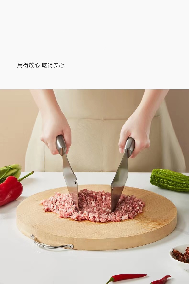 Household solid wood cutting board, whole wood thickened bamboo round cutting board, fruit board, vegetable cutting board, double-sided knife board pic 14