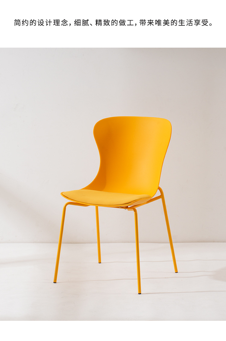 家用餐椅北欧星辰简约设计师彩色餐厅靠背吃饭椅子网红甜品店洽谈椅详情3