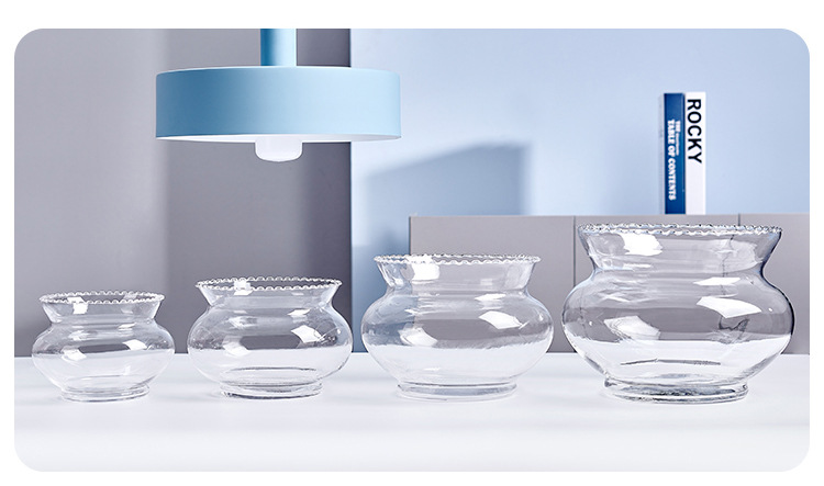 Factory direct supply of round glass lace fish tanks, small mini transparent goldfish tanks for living rooms, turtle tanks and aquarium tanks pic 10