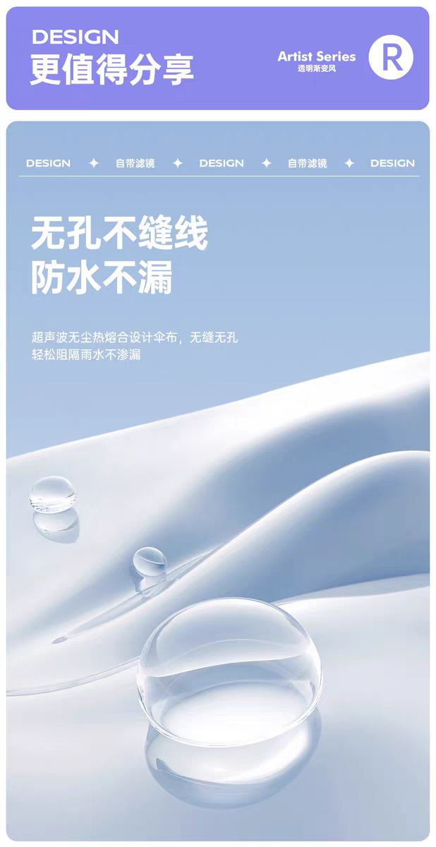 High-appearance-level transparent umbrellas with gradual changes for students going to school, wholesale straight-handled long-handled umbrellas, thickened automatic umbrellas that are popular on Instagram pic 3