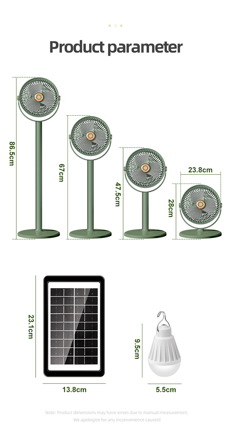 新款家用露营可伸缩落地扇USB桌面大风力循环扇办公室台式立式电详情20