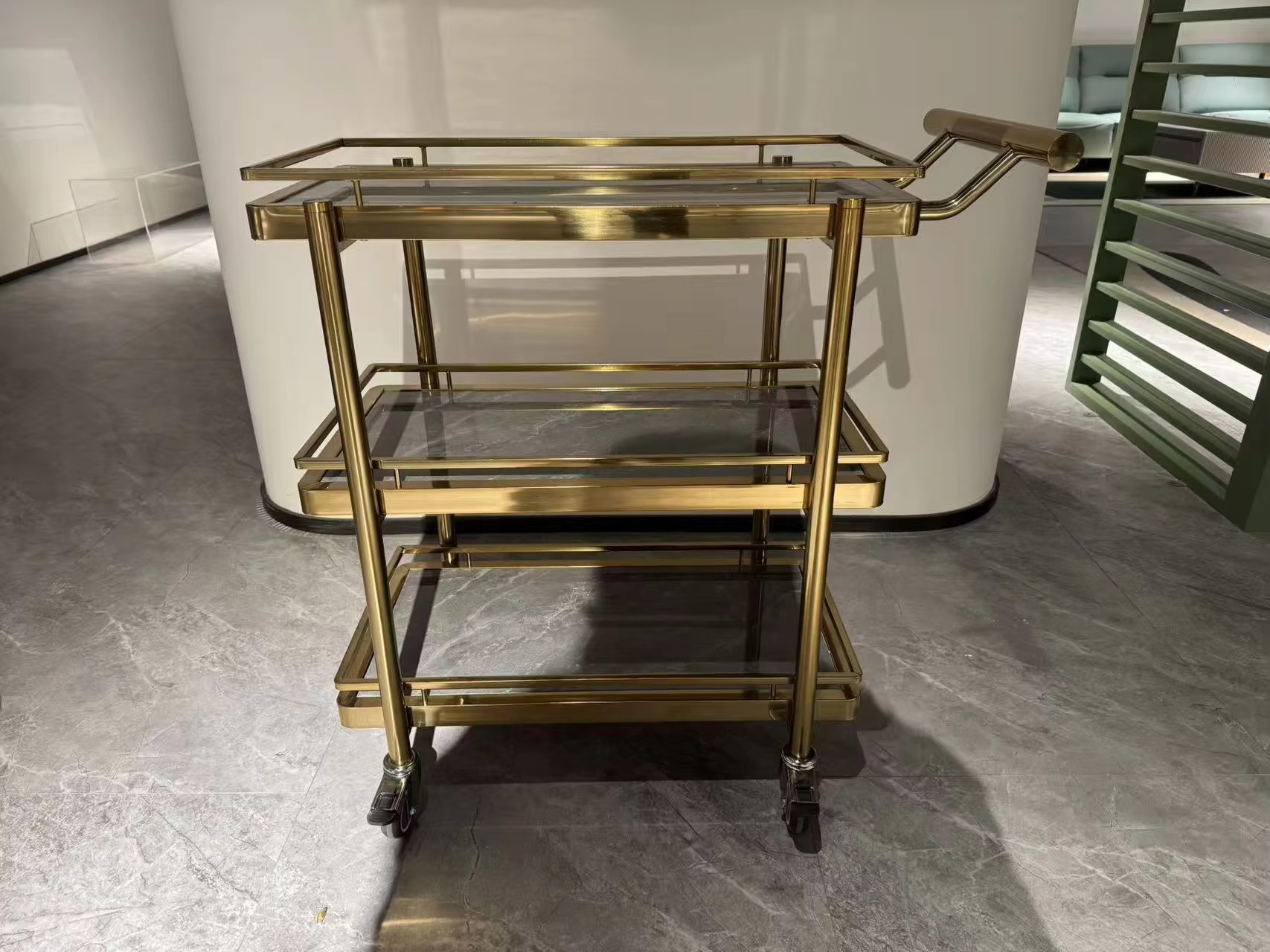 Thickened square tube stainless steel food cart, hotel restaurant food delivery cart, three-layer commercial multi-functional trolley pic 3