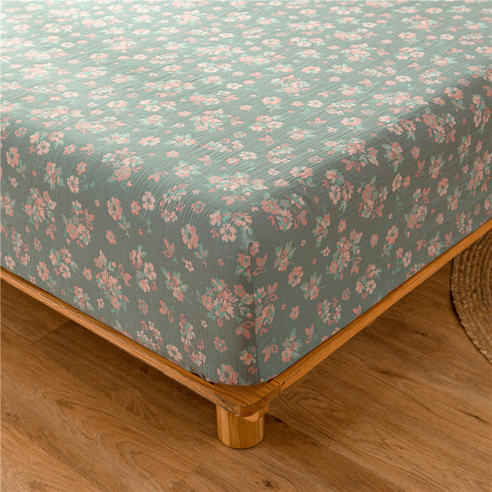 Pure cotton yarn-dyed jacquard double-layer gauze bed cover, single piece of all-cotton gauze mattress protective cover, bedspread, bed cover, single piece of bedding pic 14