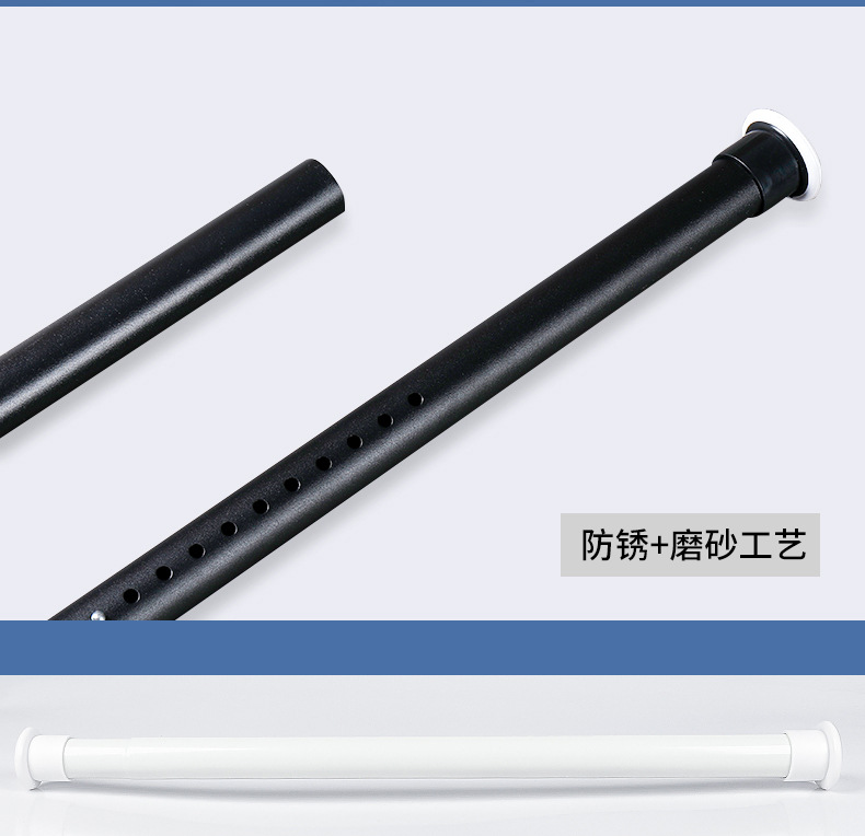免打孔伸缩杆免安装晾衣杆衣架卧室窗帘挂杆浴帘杆子门帘衣柜撑杆详情14