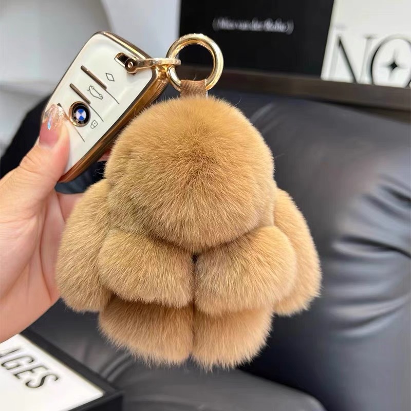 正版可爱獭兔毛公仔小兔子汽车钥匙扣挂件毛绒批货玩偶装死挂饰兔详情15