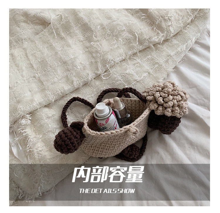 手工编织包包diy针织毛线包可爱卡通小羊编织包单肩斜挎包女成品详情4
