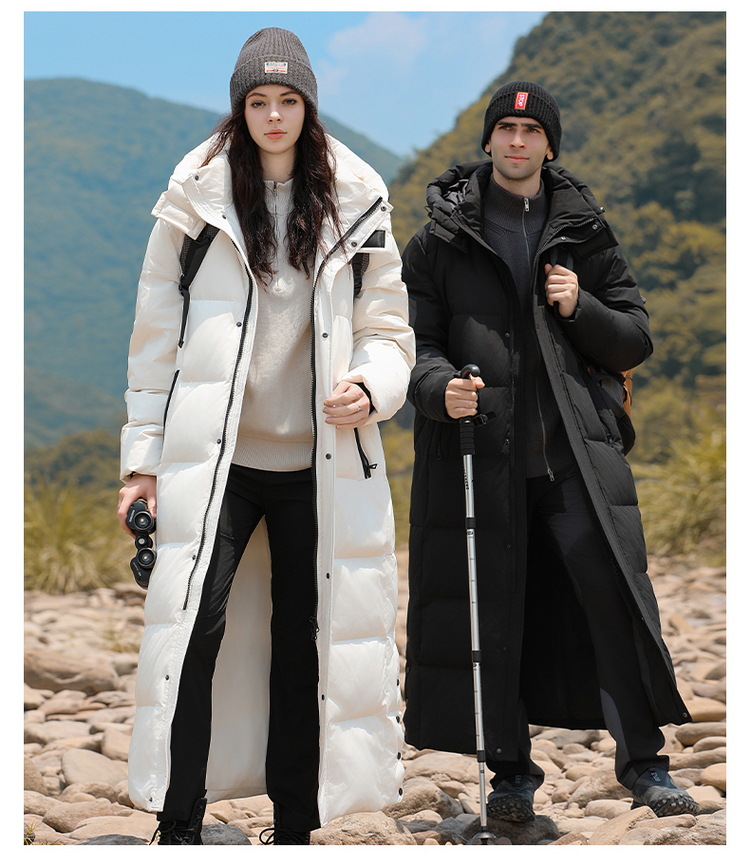 Northeast Harbin cold-proof and warm down jacket for women, super thick, Mohe travel equipment, knee-length overcoat coat for men pic 18