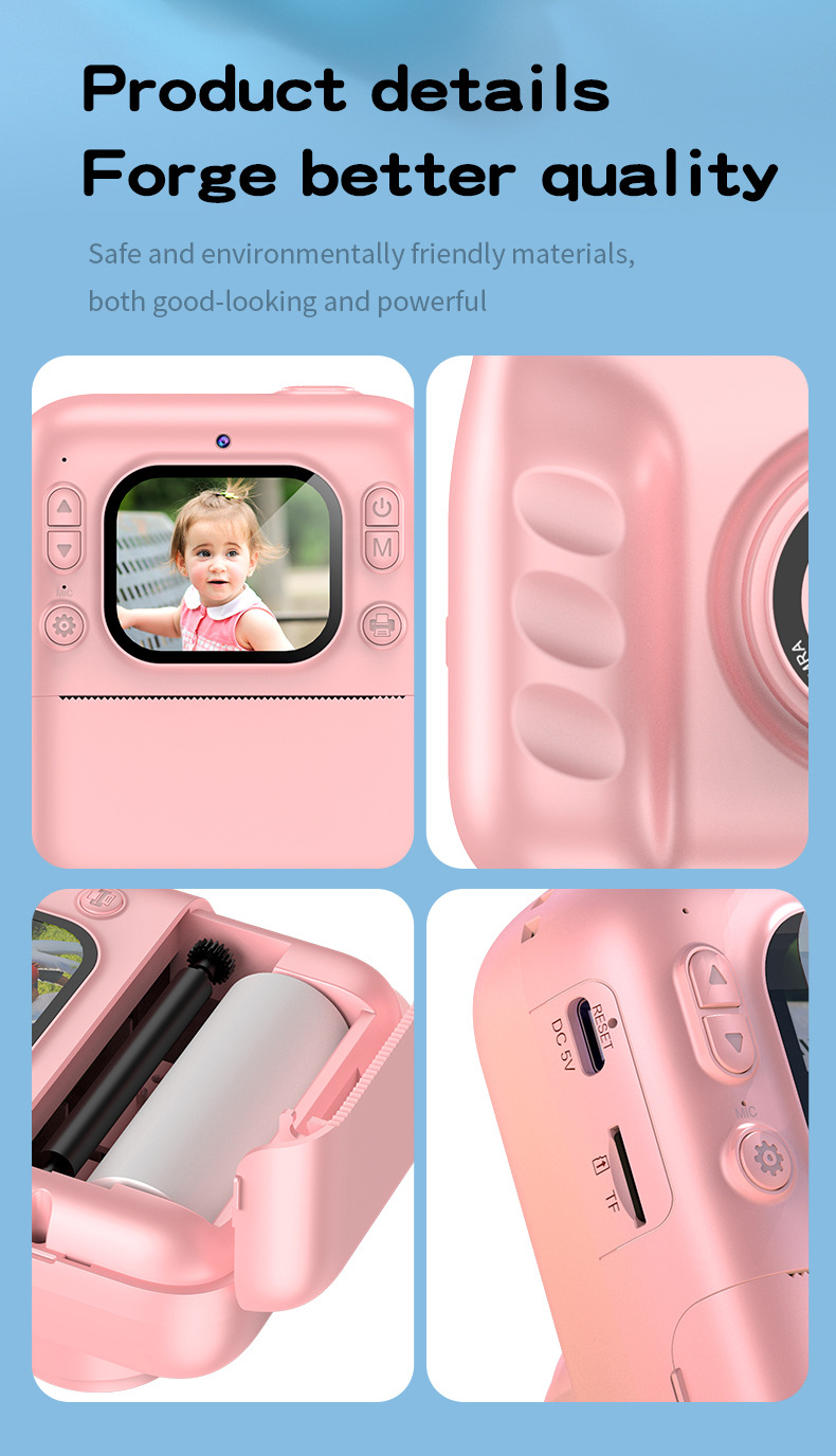 Y300拍立得便携式热敏打印相机可照相录像儿童玩具礼物即拍即出片详情14