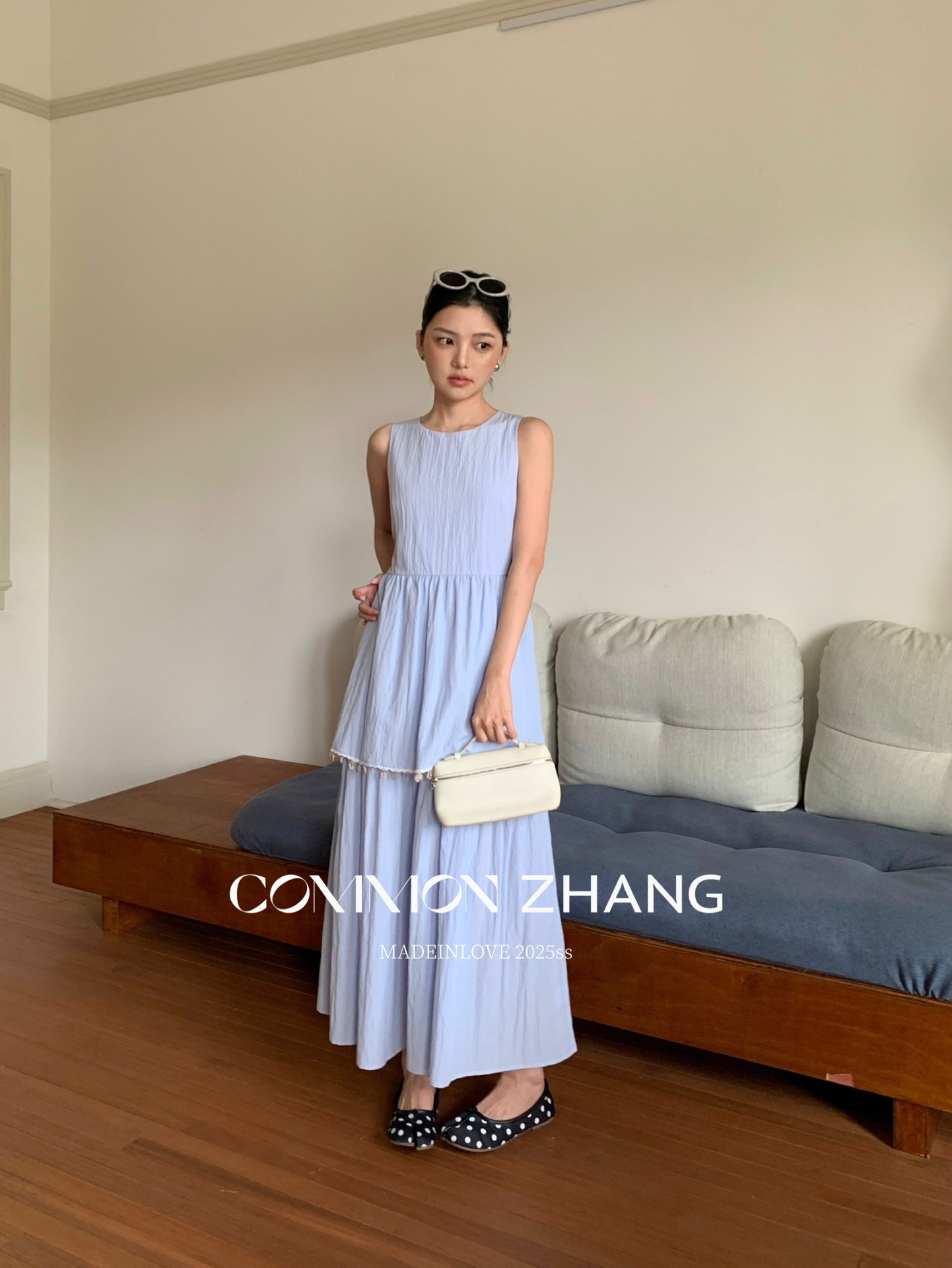 CZ ZHANG Summer Korean version anti-aging button patchwork round-neck sleeveless vest dress B26797 pic 30