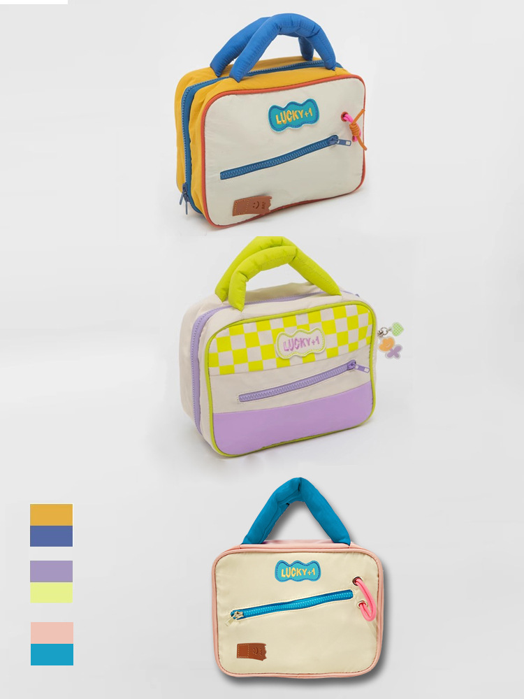 大容量旅行出差洗漱包化妆品收纳包袋2023爆款网红化妆包可爱撞色详情1