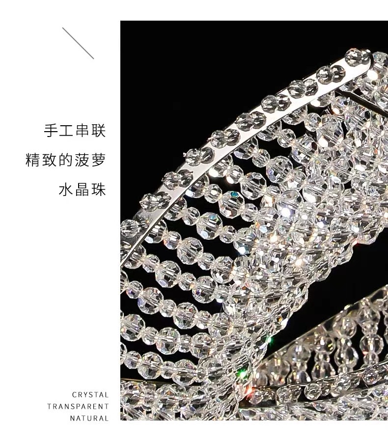 现代风轻奢餐厅吊灯水晶灯别墅简约大气设计师创意饭厅餐厅吧台灯详情13