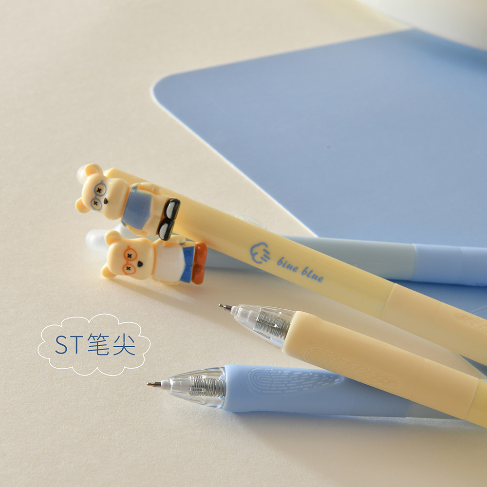 Chenxi Glasses Bear is so good. It can be erased by pressing. The gel pen has a soft grip and a crystal blue pen core. It has a high appearance level. The practice pen is ST smooth pic 17