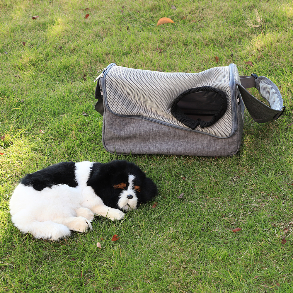 Rongka Pet Cross-border Dog and Cat single-shoulder crossbody pet bag Breathable mesh fabric Portable cat bag for travel pic 1