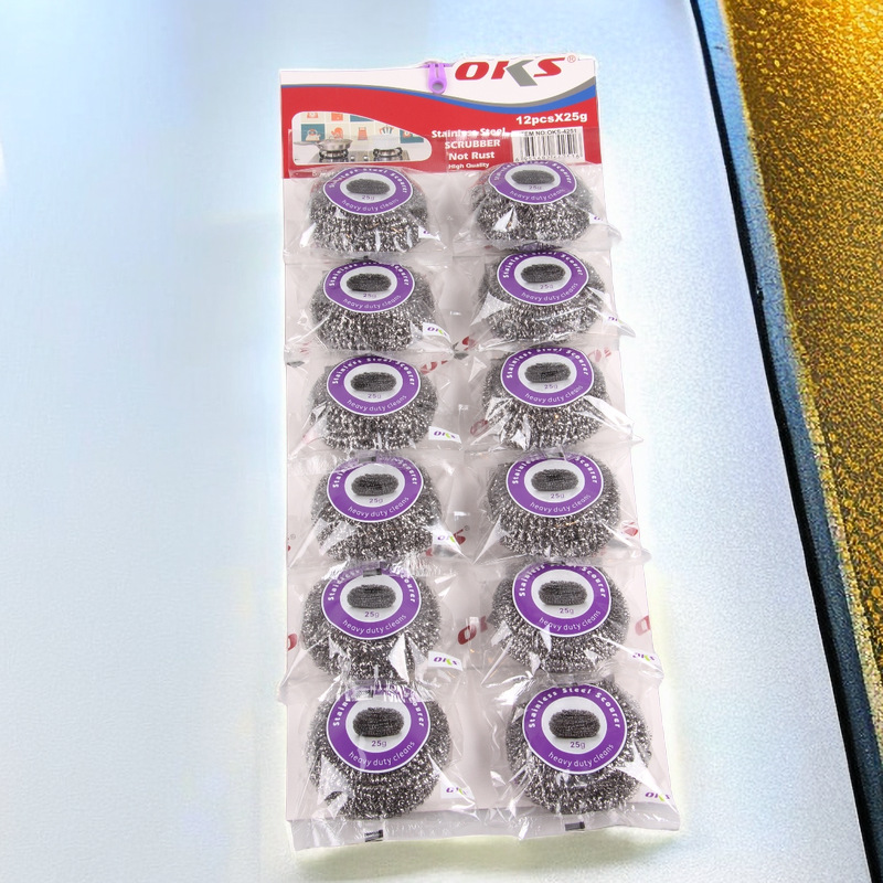 Household steel wool balls, stainless steel cleaning balls, pot brushes, dish brushes, steel wool balls, kitchen dish cleaning balls, OKS pic 1