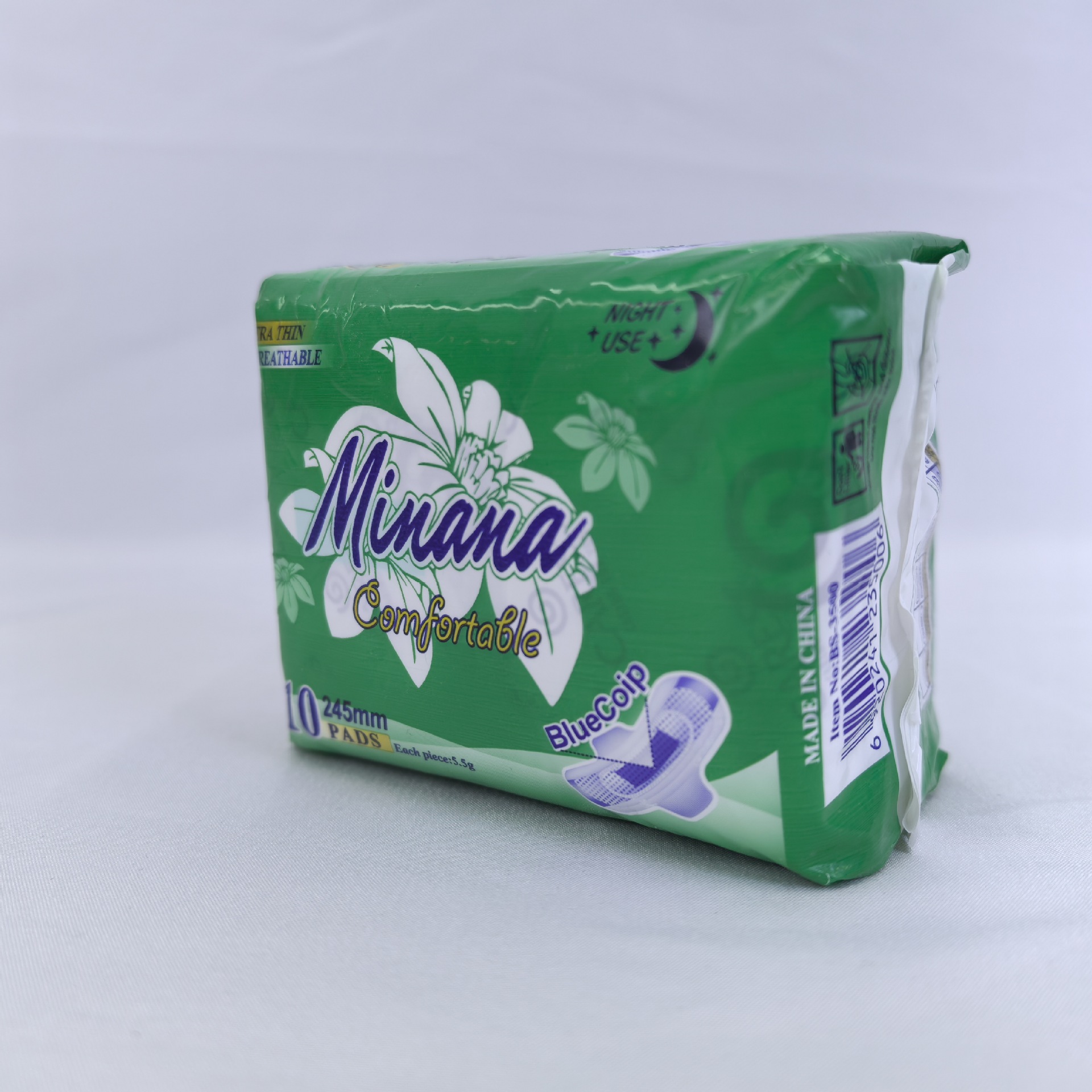 外贸热销minana卫生巾10片装245mm超薄透气姨妈巾工厂整箱批发详情6