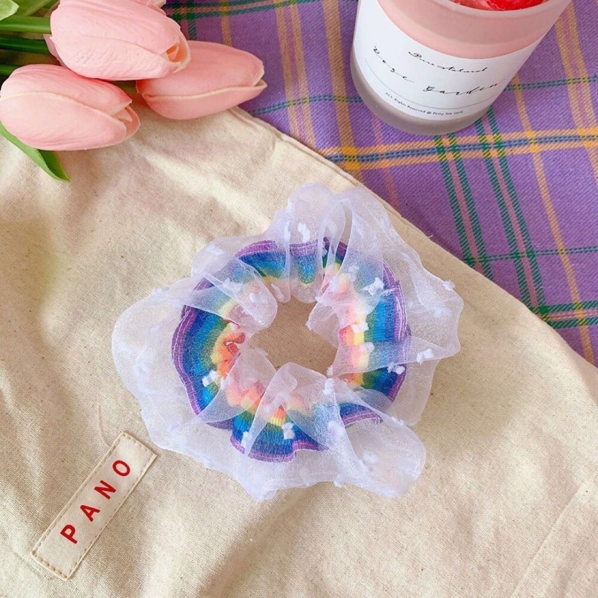 Large intestine hair band, Korean version of Organza, large intestine hair band, hair accessory, hair tie wholesale, rubber band, Instagram influencer, high appearance level pic 23