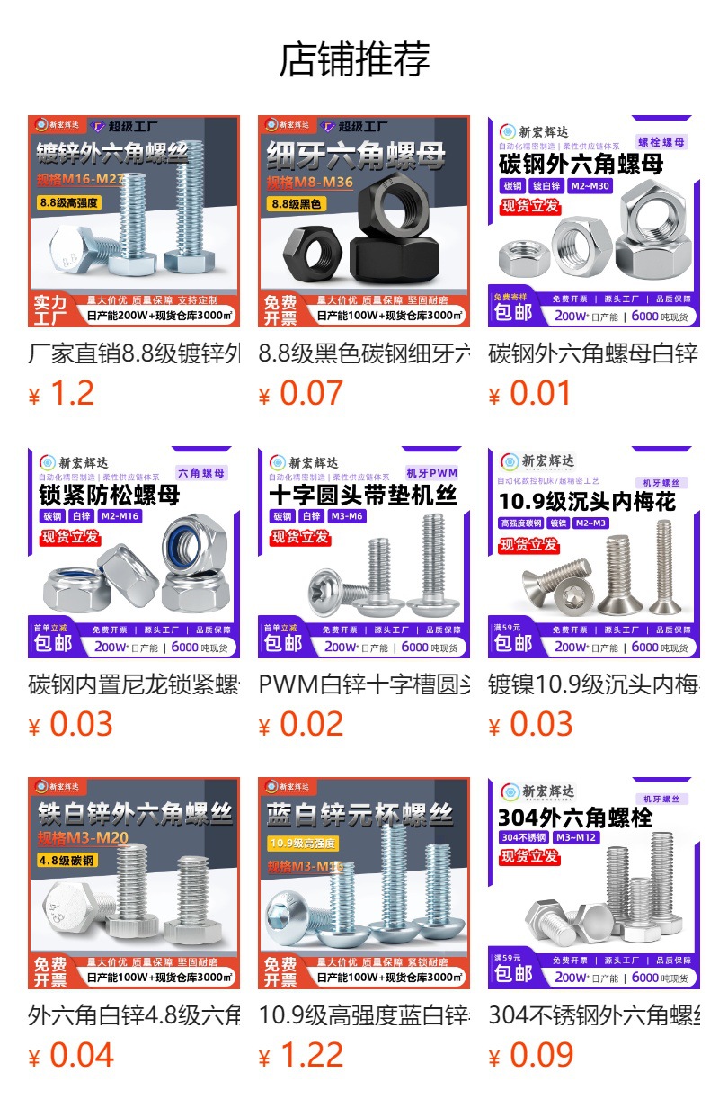 高强度碳钢外六角螺母螺丝帽8.8级M10M12加厚镀锌螺母6m3m5m4m2.5详情1