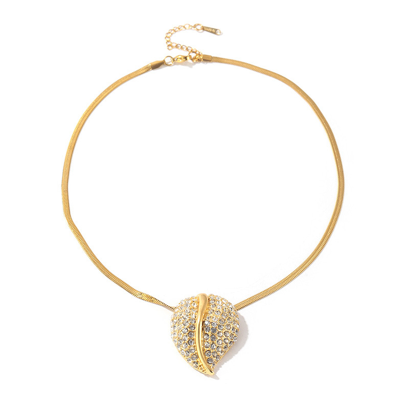 French light luxury, diamond-encrusted design, leaf high-end necklace, spring new retro collarbone chain, niche necklace for women pic 22