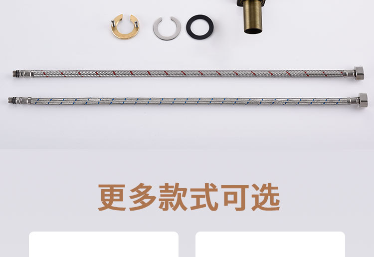 全铜面盆水龙头枪灰色卫生间洗手盆家用奶油风卫浴水龙头冷热轻奢详情16