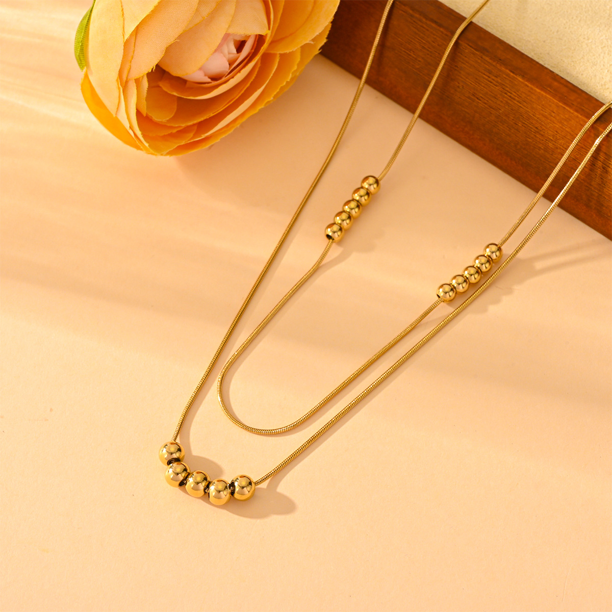 新款百搭高级钛钢新款项链蛇骨链套装时尚批发详情7