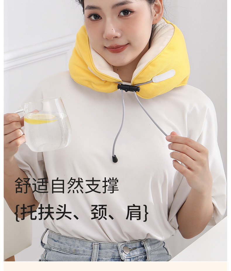 Japanese U-shaped pillow, macaron color, Japanese ins style, simple and breathable neck pillow, foam particle portable travel pillow pic 20