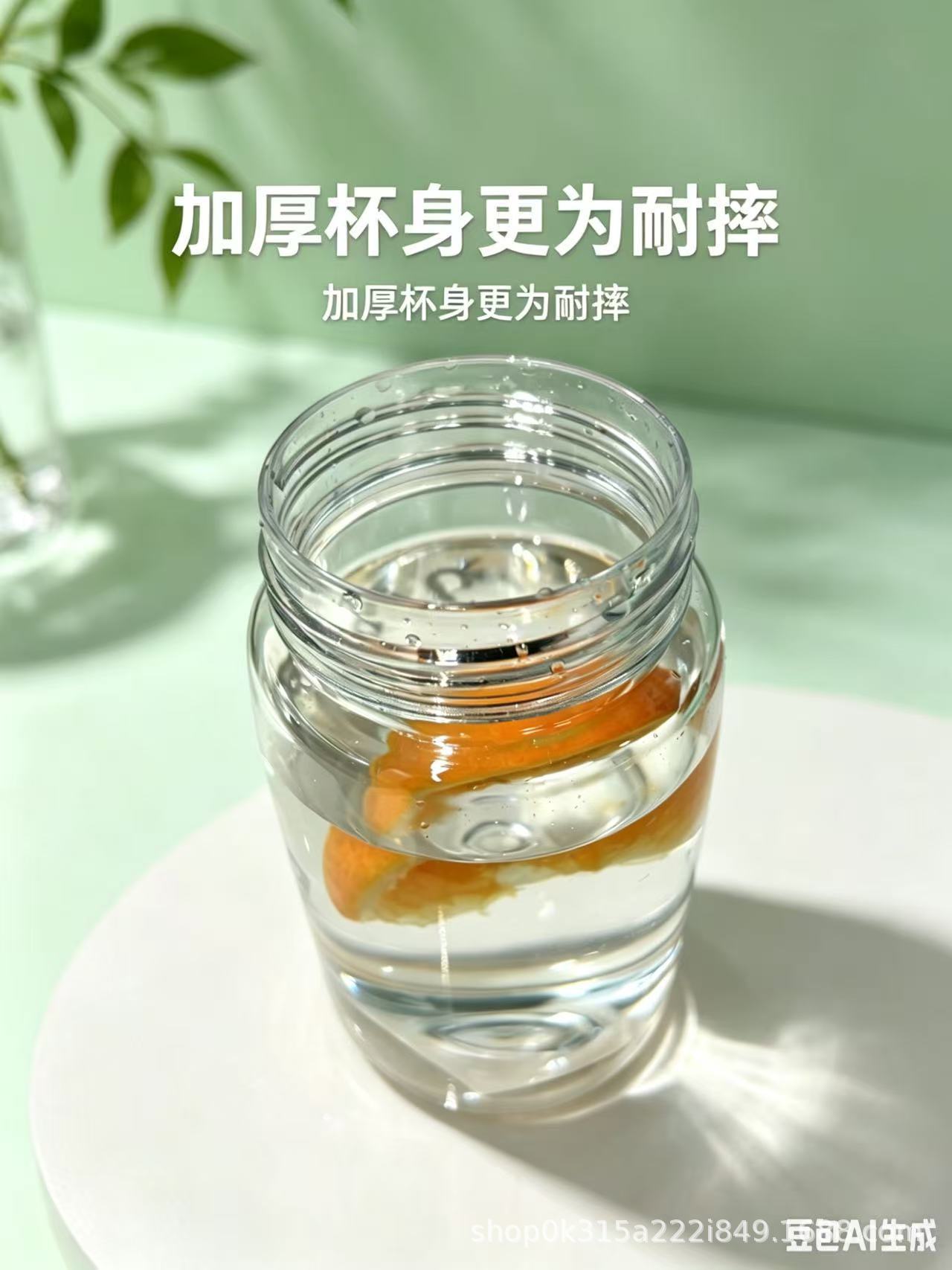 满杯元气畅饮小时光三款彩色盖磨砂玻璃水杯 pic 6