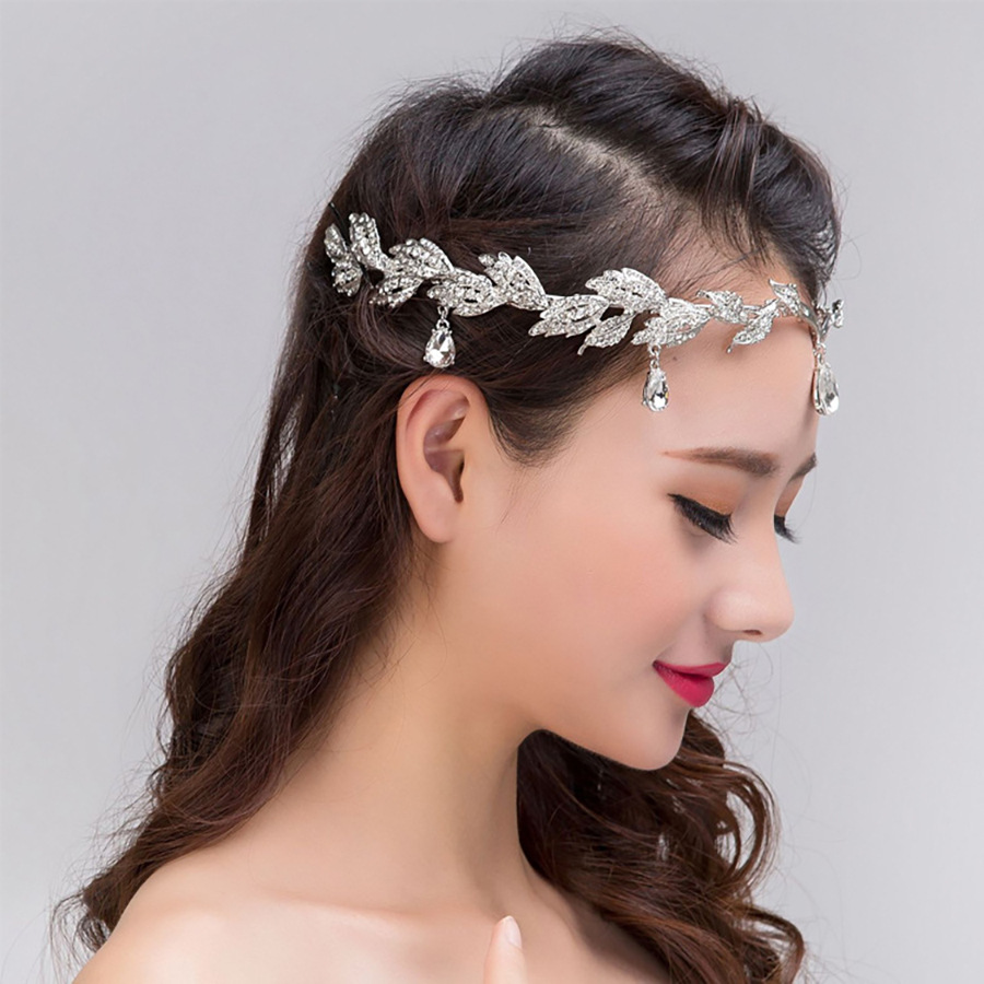 Forest-themed, super fairy-like, versatile silver rhinestone hair-pressing headband, a niche Internet celebrity with a high-end, thin-edged headband for going out pic 7