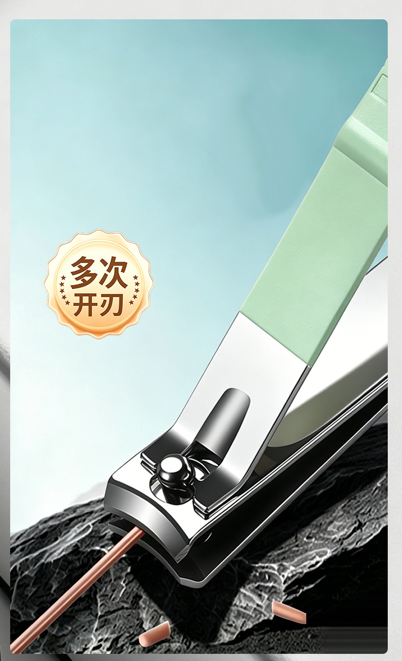 浅绿色美甲工具套装16件金属指甲修饰套装带皮革收纳盒猫头鹰图案指甲剪穿戴甲美甲刀套装纯手工制作详情7