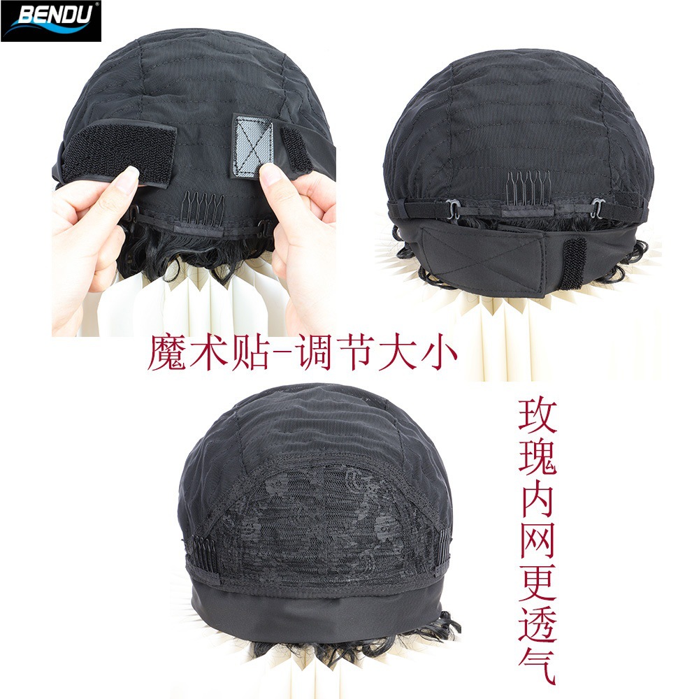 欧美外贸假发女小卷头巾头套长款爆炸头头套Headband Wigs现货详情3