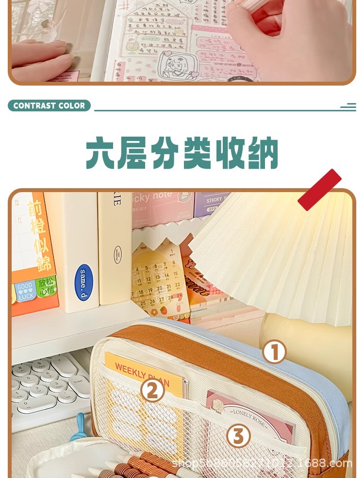 2025可爱食物痛包笔袋学生文具袋大容量高颜值女孩铅笔袋儿童笔盒详情4