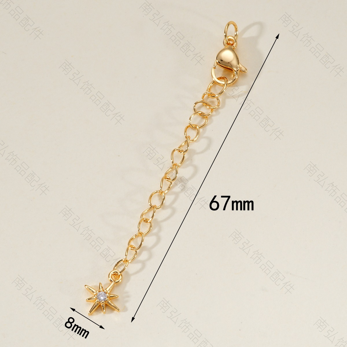 18k color-preserving copper gold-plated pearl necklace, extension chain spring buckle, high-end lobster buckle, DIY handmade jewelry accessory pic 9