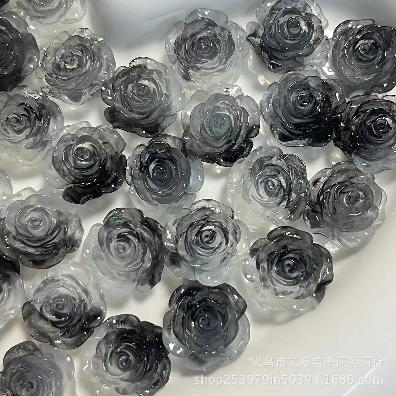 New 18MM glow-in-the-dark rose rose handmade store wholesale resin cream gel photo wholesale stud design pic 4